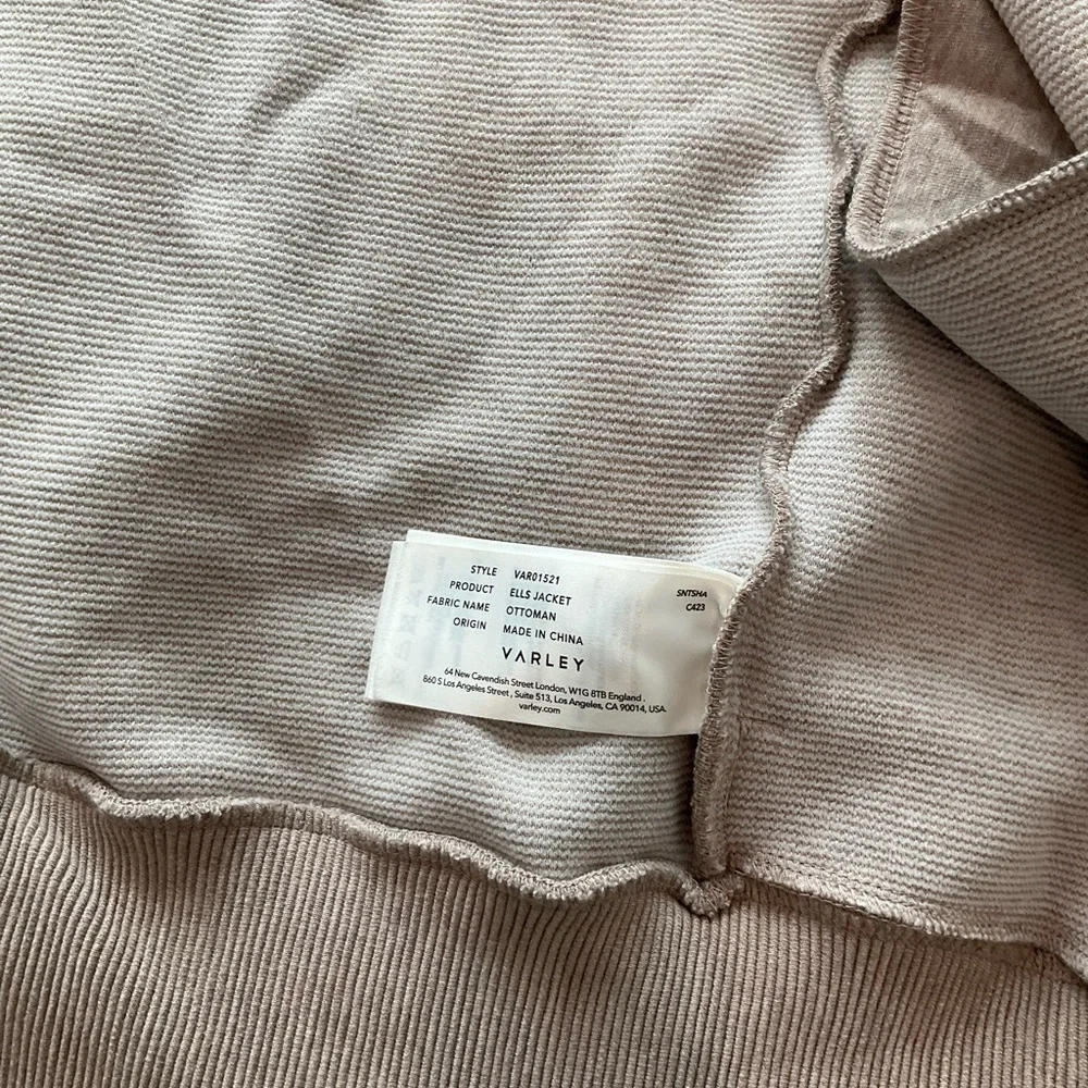 Varley Beige Ribbed Zip-Up Jacket - Picture 4 of 5
